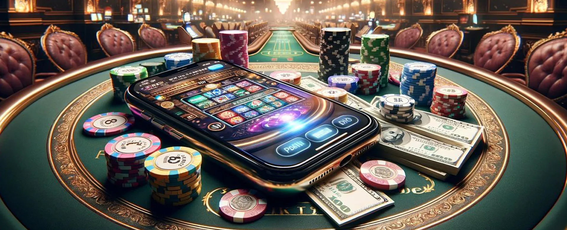 Player enjoying GCash online casino on mobile, with vibrant gaming graphics and secure payment interface.